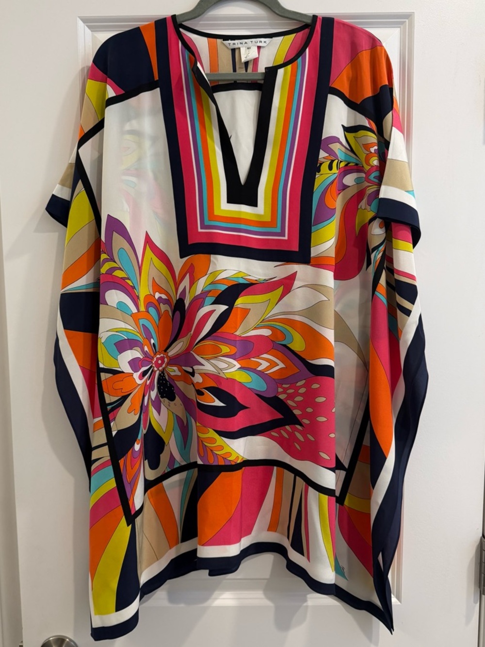 Trina Turk Theodora Silk Tunic Dress Caftan Coverup